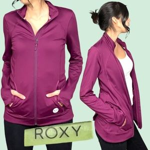Roxy Active Dry Flight Athletic Full Zip Thumb Hole Jacket Deep Fuchsia …